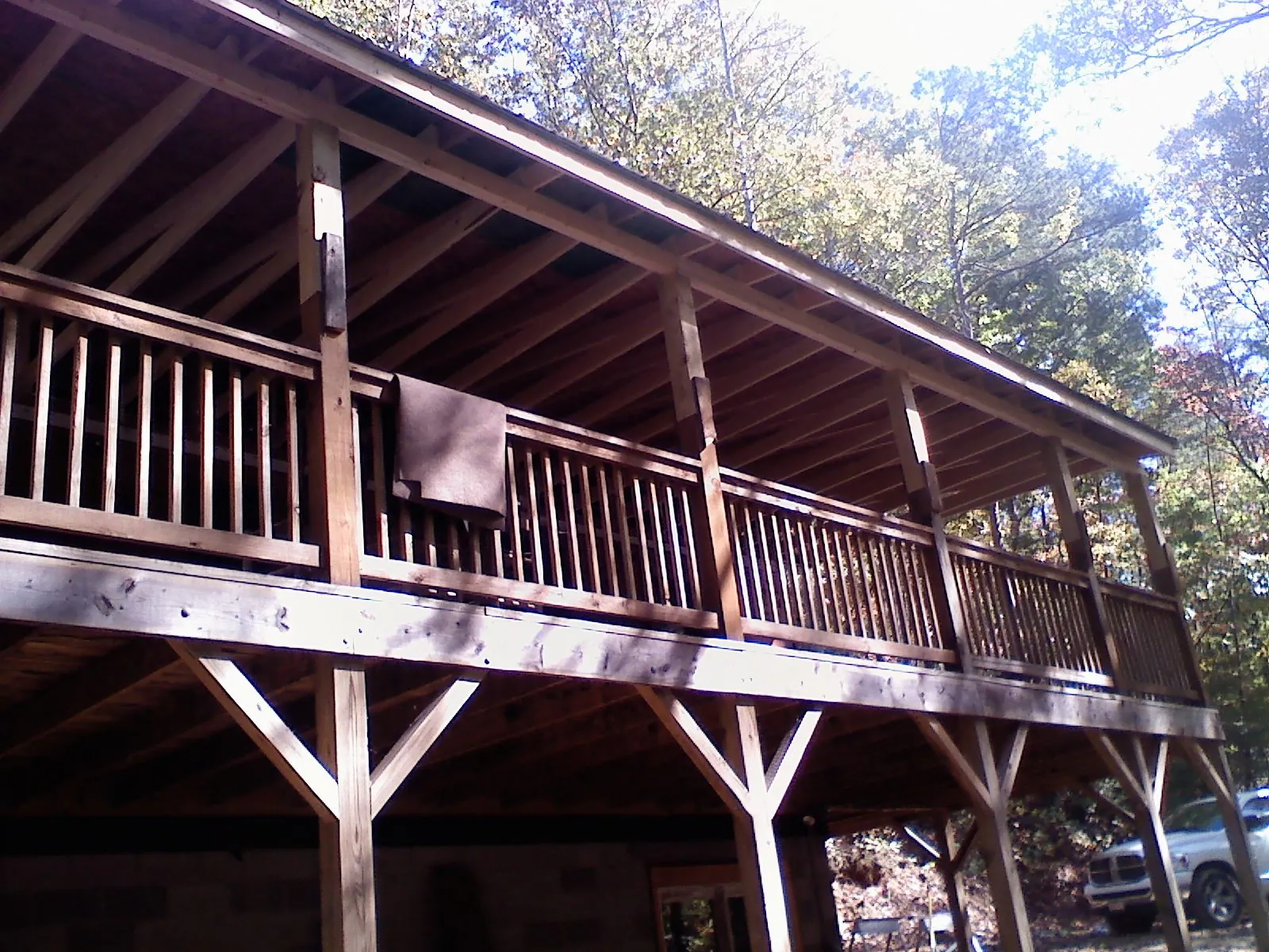 Timber framing under a new elevated porch and deck — Roof Leak Repair in Rochdale by Roofing Brothers